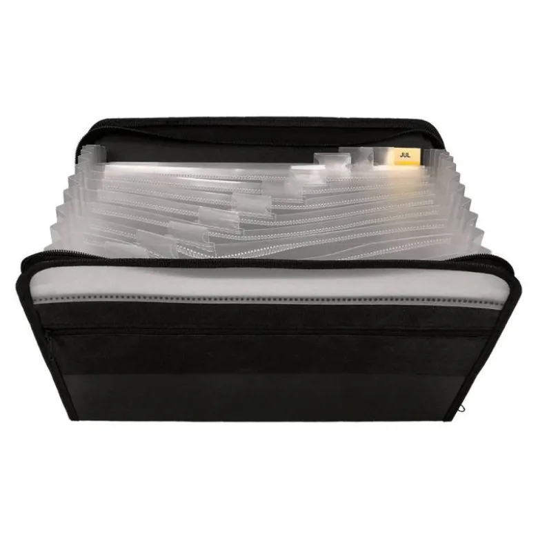 CARPETA LIDERPAPEL CLASIFICADOR FUELLE POLIPROPILENO DIN A4 13 DEPARTAMENTOS COLOR NEGRO