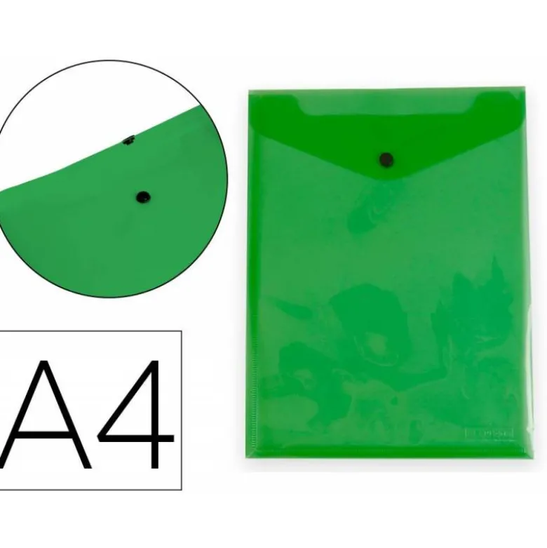 CARPETA LIDERPAPEL DOSSIER BROCHE POLIPROPILENO DIN A4 FORMATO VERTICAL CON FUELLE VERDE