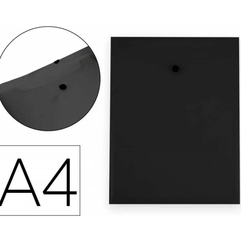 CARPETA LIDERPAPEL DOSSIER BROCHE POLIPROPILENO DIN A4 FORMATO VERTICAL CON FUELLE NEGRO