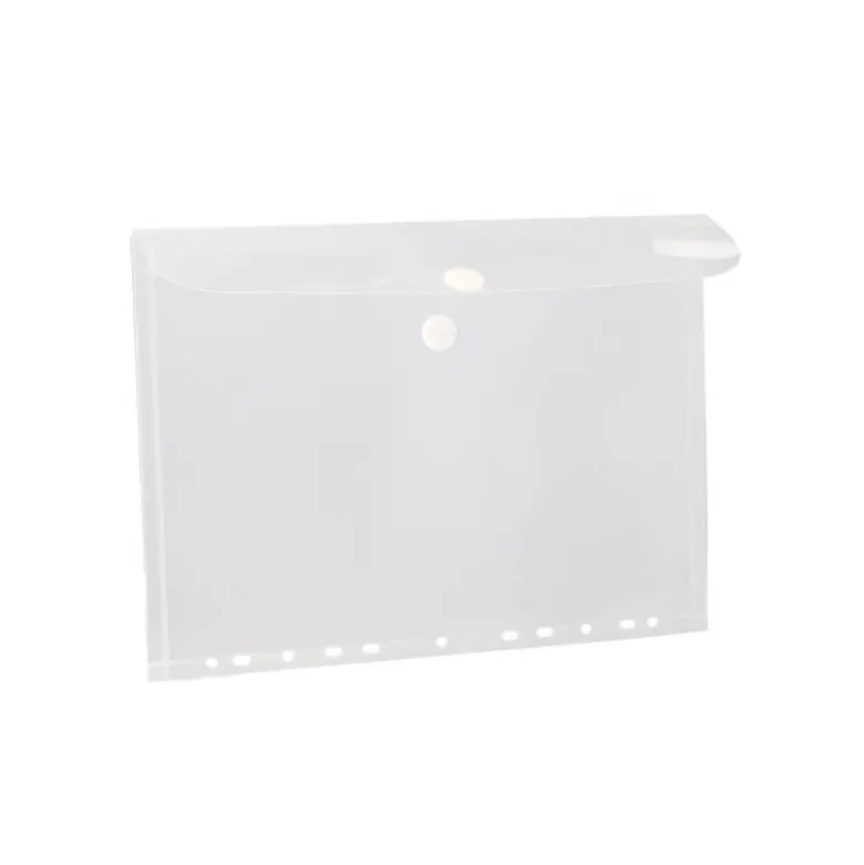 CARPETA LIDERPAPEL DOSSIER BROCHE POLIPROPILENO A4 CIERRE DE VELCRO 180 MICRAS 11 TALADROS TRANSPARENTE