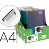 CARPETA LIDERPAPEL DOSSIER PINZA LATERAL POLIPROPILENO DIN A4 30 HOJAS PACK DE 4 COLORES SURTIDOS