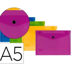CARPETA LIDERPAPEL DOSSIER BROCHE POLIPROPILENO DIN A5 PACK DE 4 COLORES SURTIDOS