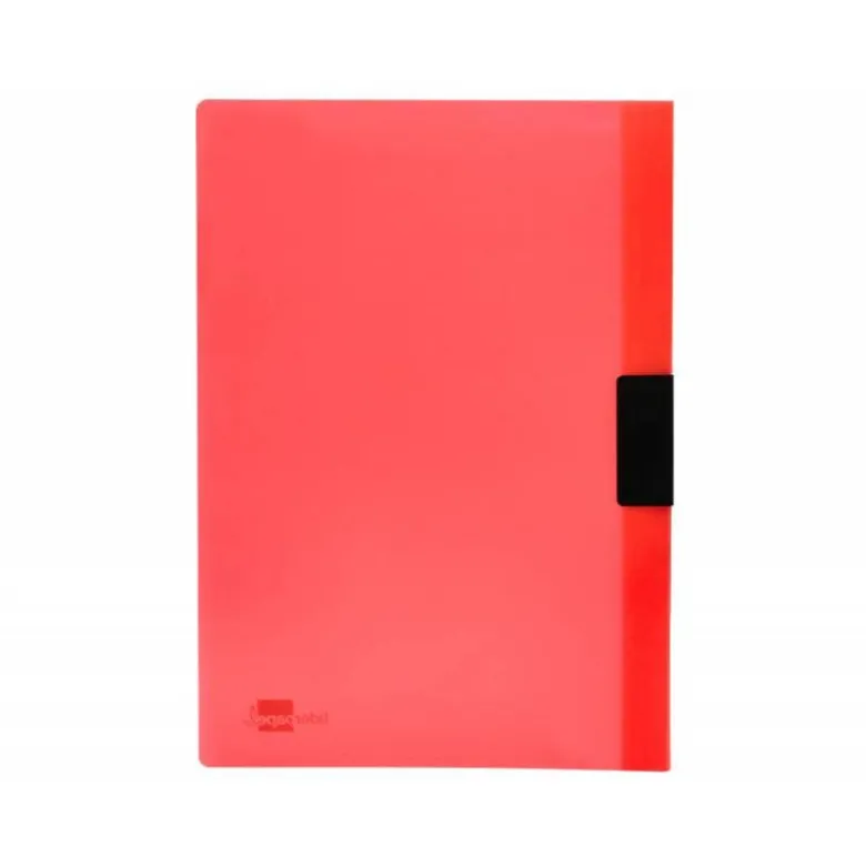 CARPETA LIDERPAPEL DOSSIER PINZA LATERAL POLIPROPILENO DIN A4 ROJO TRANSLUCIDO 60 HOJAS PINZA DESLIZANTE