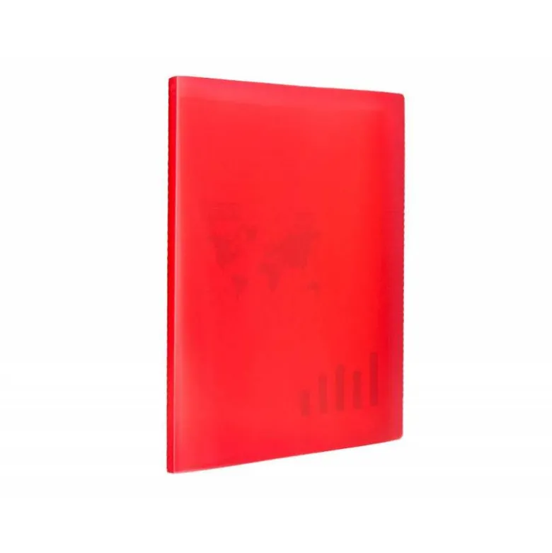 CARPETA LIDERPAPEL ESCAPARATE 40 FUNDAS POLIPROPILENO DIN A3 ROJO TRANSLUCIDO