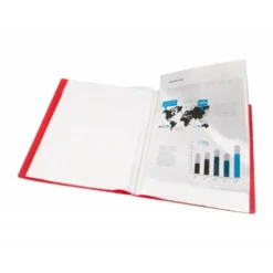 CARPETA LIDERPAPEL ESCAPARATE 40 FUNDAS POLIPROPILENO DIN A3 ROJO TRANSLUCIDO