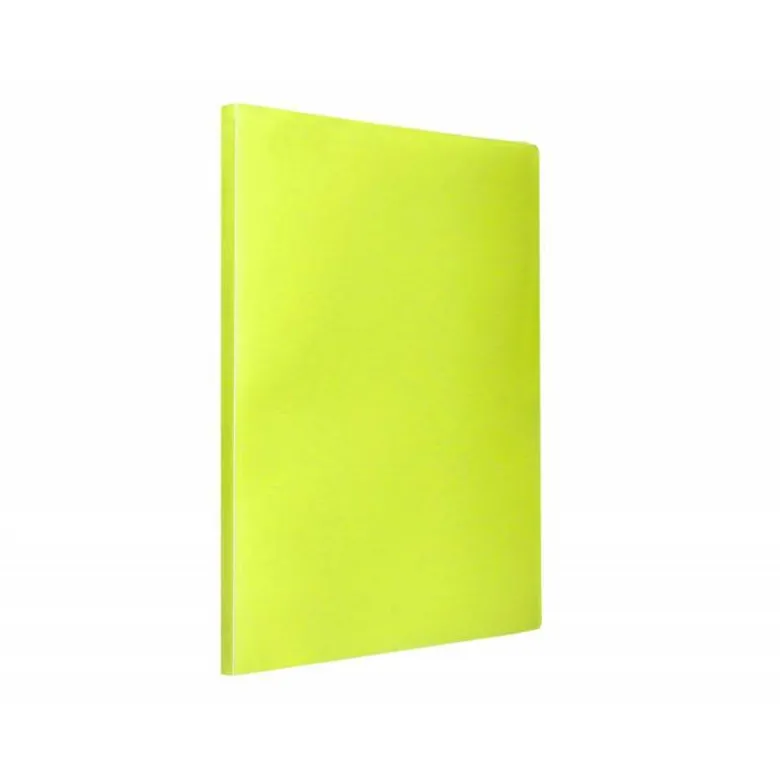 CARPETA LIDERPAPEL ESCAPARATE 80 FUNDAS POLIPROPILENO DIN A4 AMARILLO FLUOR OPACO