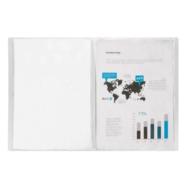 CARPETA LIDERPAPEL ESCAPARATE 40 FUNDAS POLIPROPILENO DIN A3 TRANSPARENTE TRANSLUCIDO