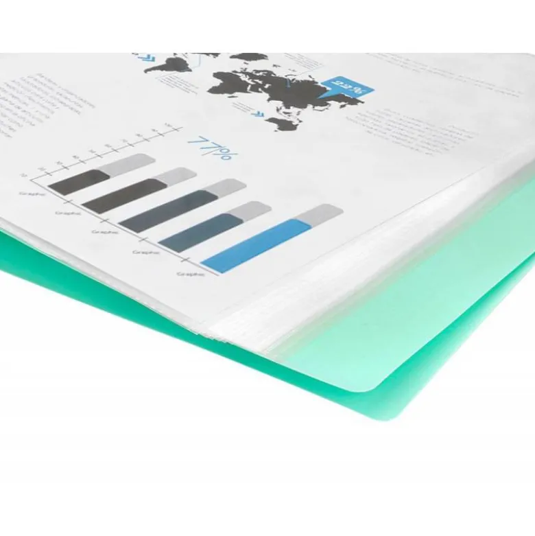 CARPETA LIDERPAPEL ESCAPARATE 60 FUNDAS POLIPROPILENO DIN A4 VERDE MANZANA OPACO