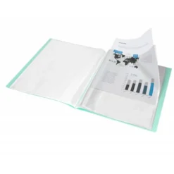 CARPETA LIDERPAPEL ESCAPARATE 60 FUNDAS POLIPROPILENO DIN A4 VERDE MANZANA OPACO