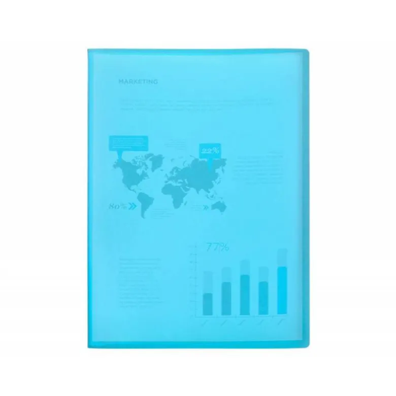 CARPETA LIDERPAPEL ESCAPARATE 80 FUNDAS POLIPROPILENO DIN A4 AZUL TRANSLUCIDO
