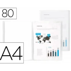 CARPETA LIDERPAPEL ESCAPARATE 80 FUNDAS POLIPROPILENO DIN A4 TRANSPARENTE