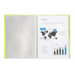 CARPETA LIDERPAPEL ESCAPARATE 10 FUNDAS POLIPROPILENO DIN A4 AMARILLO FLUOR OPACO
