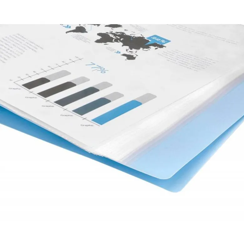 CARPETA LIDERPAPEL ESCAPARATE 80 FUNDAS POLIPROPILENO DIN A4 CELESTE OPACO