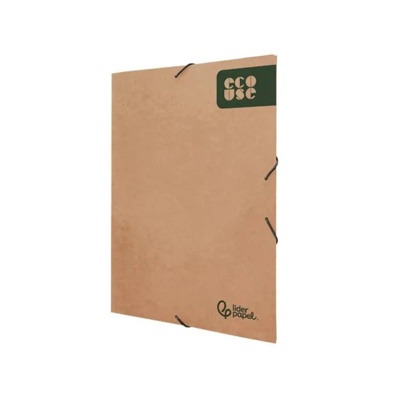 CARPETA LIDERPAPEL GOMAS DIN A4+ COLOR KRAFT MARRON CARTULINA