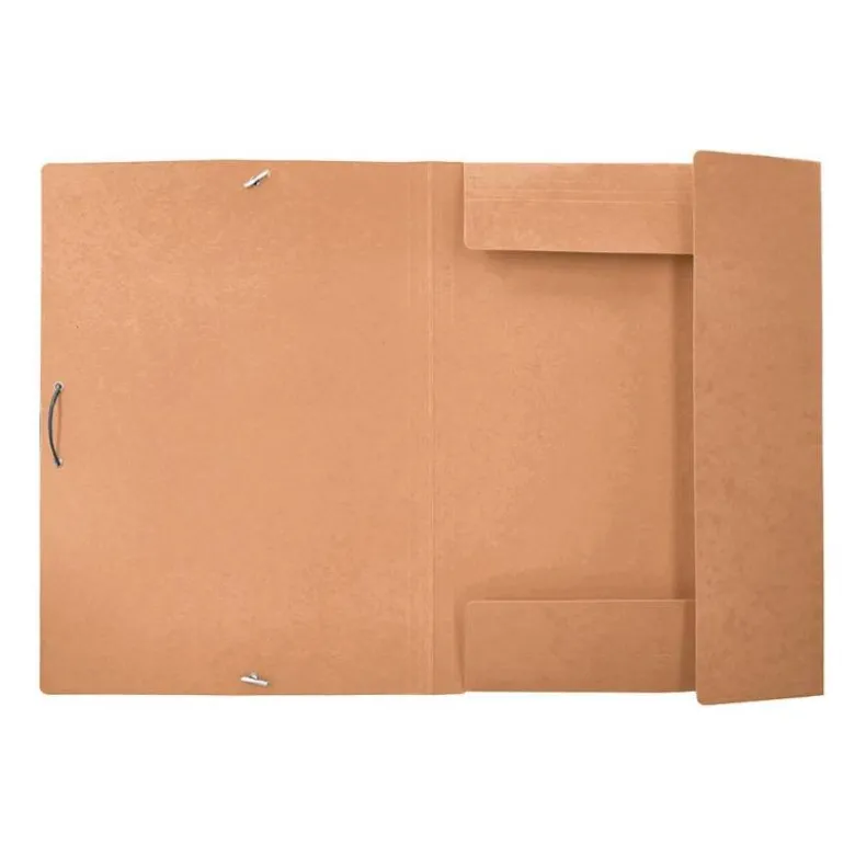 CARPETA LIDERPAPEL GOMAS DIN A4+ COLOR KRAFT MARRON CARTULINA