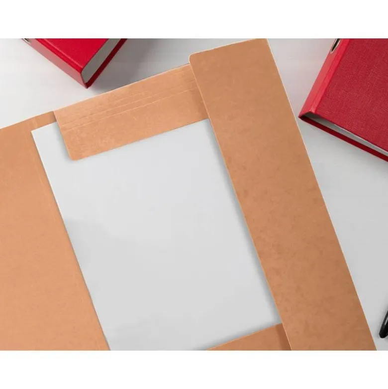 CARPETA LIDERPAPEL GOMAS DIN A4+ COLOR KRAFT MARRON CARTULINA