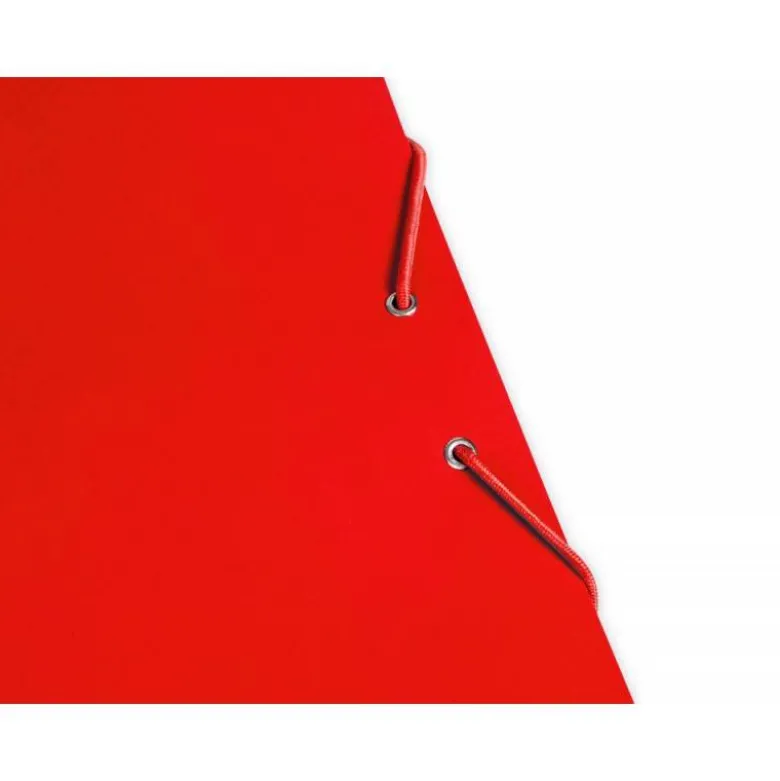 CARPETA LIDERPAPEL GOMAS FOLIO 3 SOLAPAS CARTON PLASTIFICADO COLOR ROJO