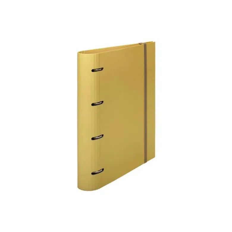 CARPETA PARDO 4 ANILLAS 35 MM CARTON COMPACTO DIN A4 RECAMBIO 120 H 90 GR EXPOSITOR 8 UNIDADES COLORES