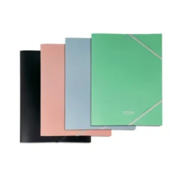 CARPETA PARDO STUDIO STYLE GOMAS SOLAPAS POLIPROPILENO EXPOSITOR DE 48 UNIDADES COLORES PASTEL SURTIDOS