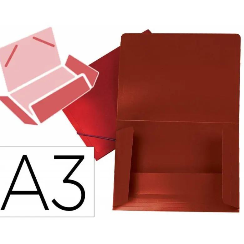 Carpeta portadocumentos con solapa Liedrpapel DIN A3 polipropileno color rojo