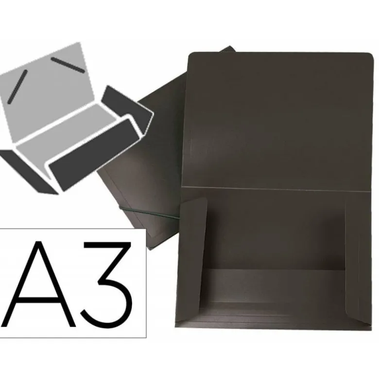 Carpeta portadocumentos con solapa Liedrpapel DIN A3 polipropileno color negro