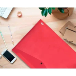 Carpeta sobre Liderpapel con broche polipropileno 180 micras DIN A3 50 hojas color rojo