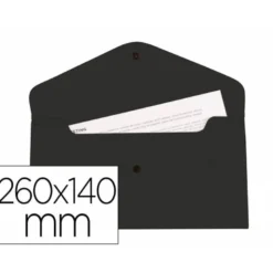 Carpeta sobre Liderpapel broche polipropileno sobre americano 260x140 mm 50 hojas color negro