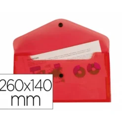 Carpeta sobre Liderpapel broche polipropileno sobre americano 260x140 mm 50 hojas color rojo