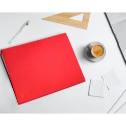 Carpeta 4 anillas carton forrado Liderpapel Paper Coat lomo 40 mm rojo