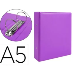 Carpeta 2 Anillas Liderpapel A5 Color Violeta 40 mm