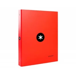 Carpeta 4 anillas 25mm Liderpapel Antartik A4 color rojo carton forrado