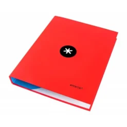 Carpeta 4 anillas 25mm Liderpapel Antartik A4 color rojo carton forrado