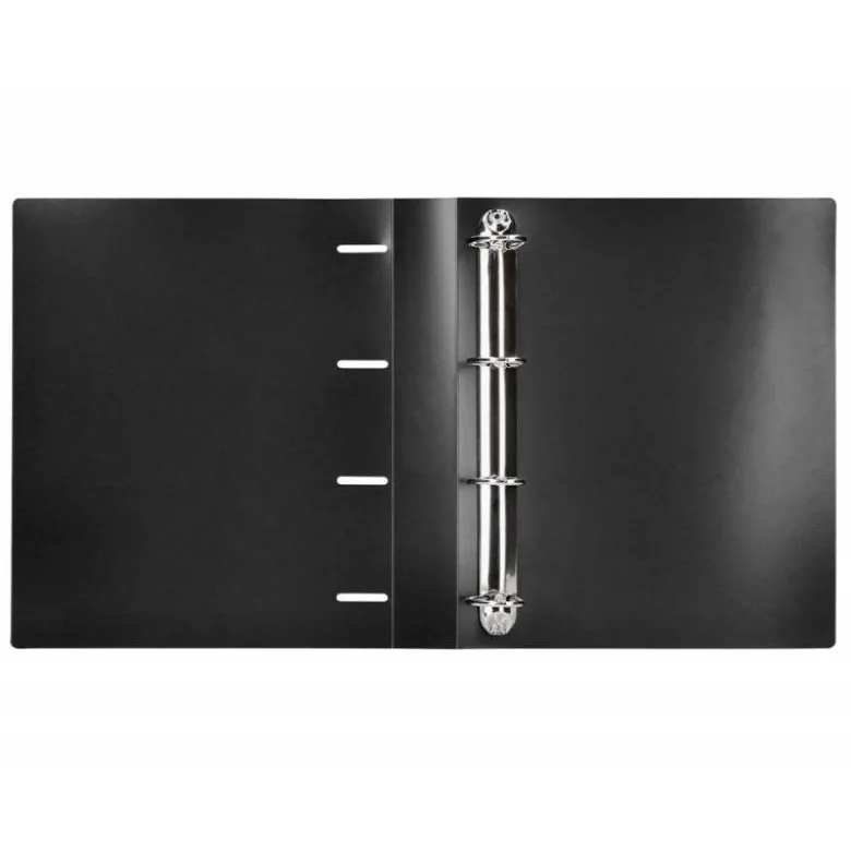CARPETA 4 ANILLAS 40 MM LIDERPAPEL DIN A4 COLOR NEGRO POLIPROPILENO