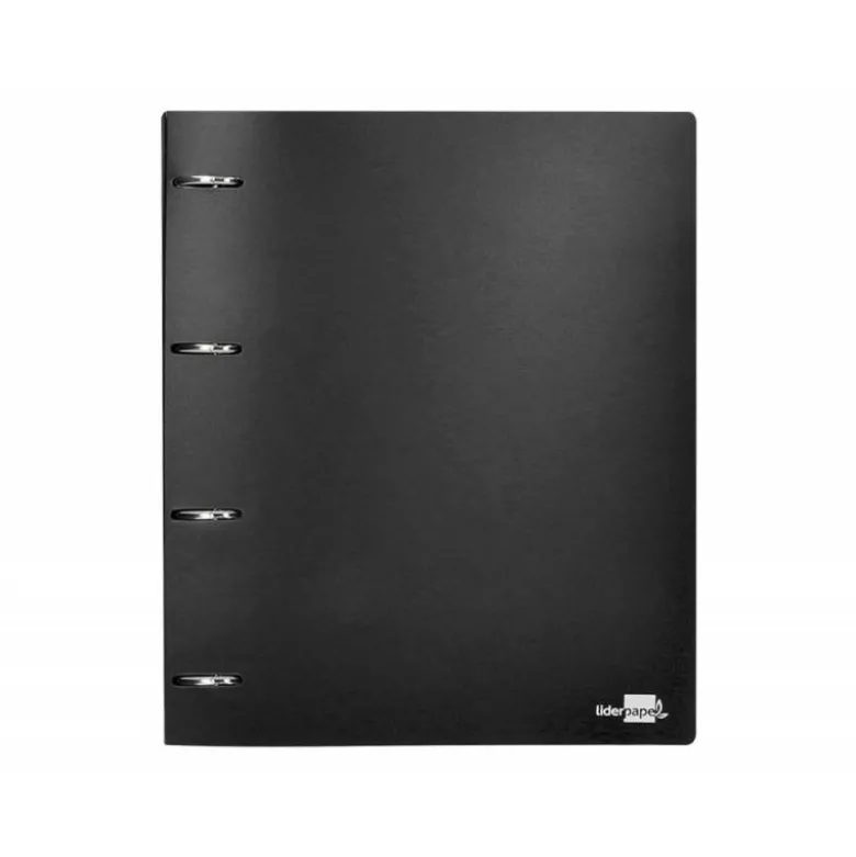 CARPETA 4 ANILLAS 40 MM LIDERPAPEL DIN A4 COLOR NEGRO POLIPROPILENO