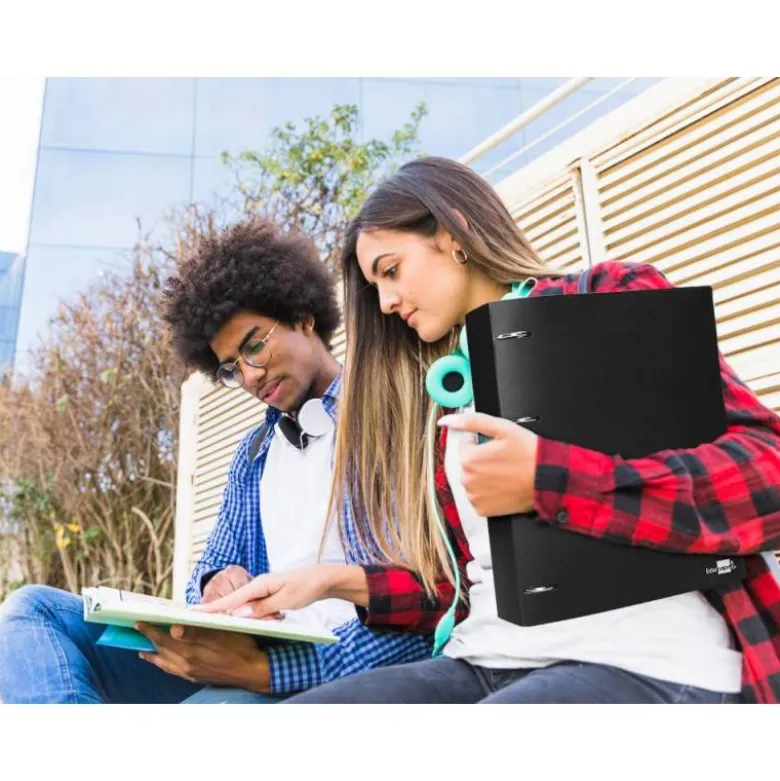 CARPETA 4 ANILLAS 40 MM LIDERPAPEL DIN A4 COLOR NEGRO POLIPROPILENO