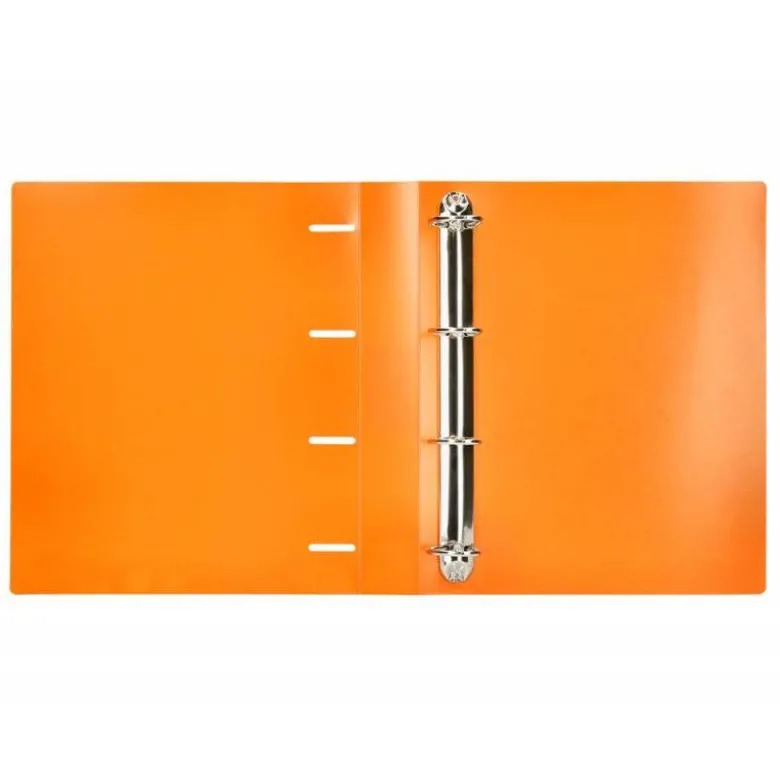 CARPETA 4 ANILLAS 40 MM LIDERPAPEL DIN A4 COLOR NARANJA POLIPROPILENO