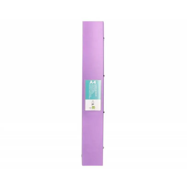 CARPETA 4 ANILLAS 40 MM LIDERPAPEL DIN A4 COLOR ROSA POLIPROPILENO