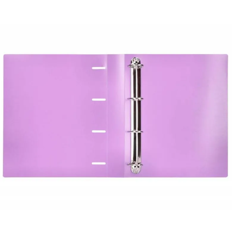 CARPETA 4 ANILLAS 40 MM LIDERPAPEL DIN A4 COLOR ROSA POLIPROPILENO