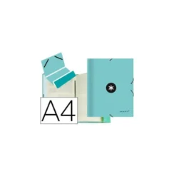 Carpeta Antartik clasificadora DIN A4 con 12 departamentos en Carton forrado Menta