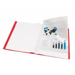 Carpeta Beautone escaparate con 40 fundas fijas Din a4 rojo