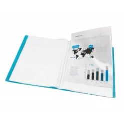 Carpeta Beautone escaparate de 60 fundas fijas Din a4 azul