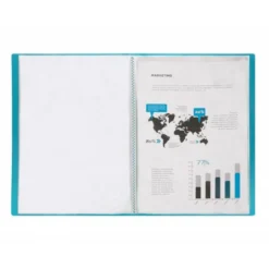 Carpeta Beautone escaparate azul 10 fundas fijas Din a4