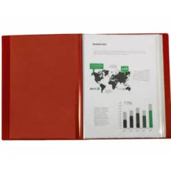 Carpeta Beautone escaparate con 80 fundas fijas Din A4 rojo