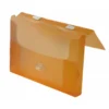 Carpeta beautone portadocumentos broche polipropileno din a4 naranja transparente.