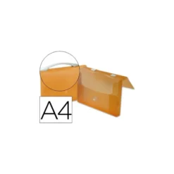 Carpeta beautone portadocumentos broche polipropileno din a4 naranja transparente.