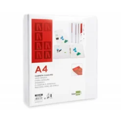 CARPETA CANGURO 2 ANILLAS MIXTAS 40MM LIDERPAPEL A4 PLASTICO COLOR BLANCO
