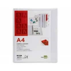 Carpeta canguro plastico Liderpapel Din A4 4 anillas lomo 40 mm