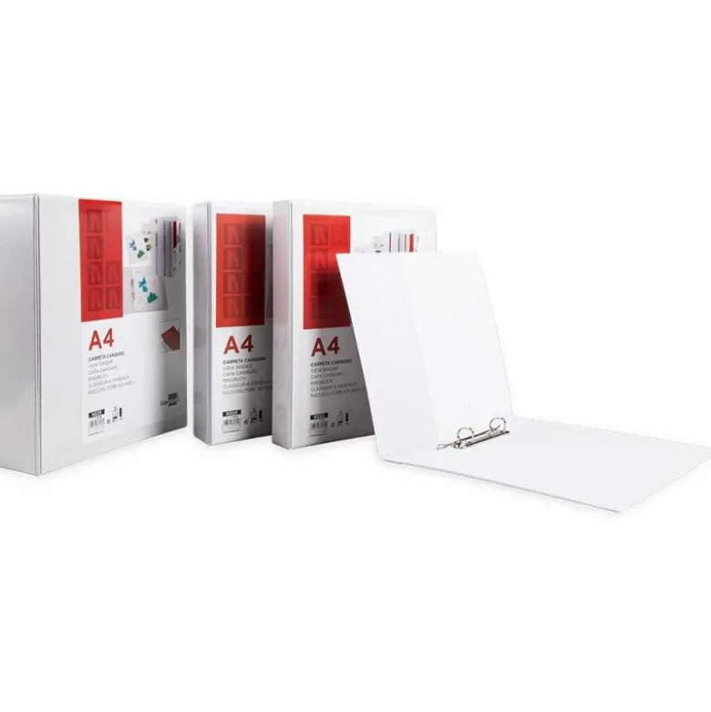 Carpeta canguro plastico Liderpapel Din A4 4 anillas lomo 40 mm