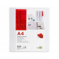 Carpeta canguro plastico Liderpapel Din A4 4 anillas lomo 55 mm