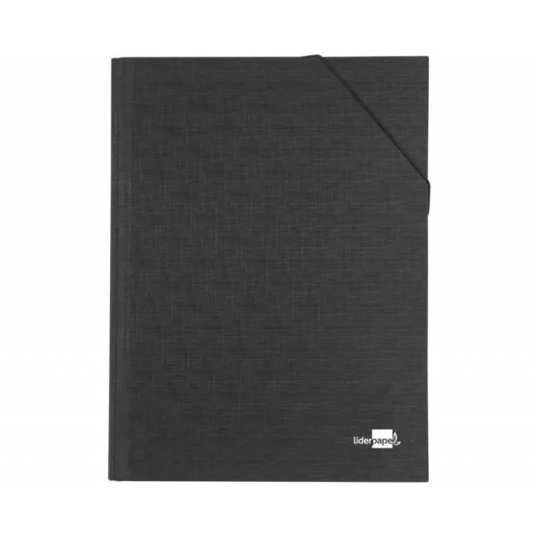 Carpeta clasificadora carton Paper Coat Liderpapel Folio negro